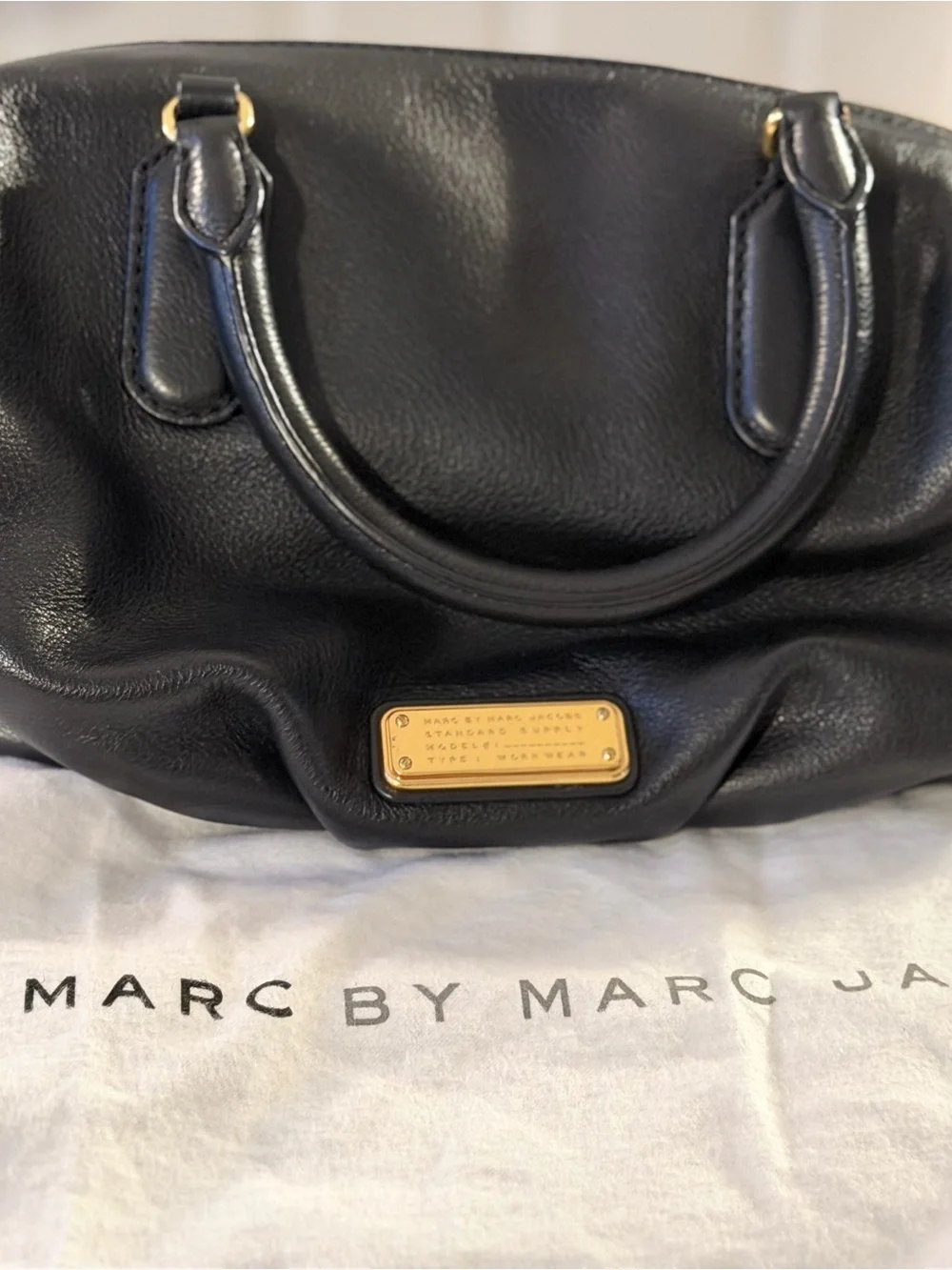 Authentic Marc by Marc Jacobs Black Leather Satchel| includes dust bag